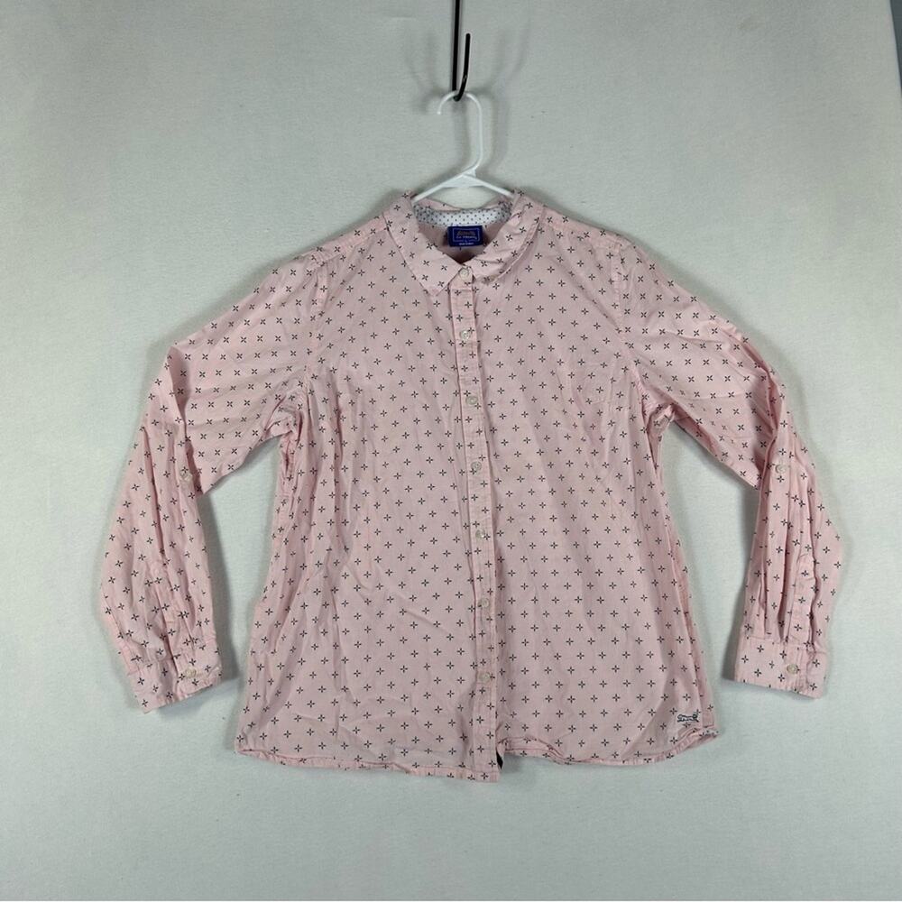 Le Tigre Pink Casual Button Up Shirt Women’s L Large Long Sleeve Vintage Relaxed